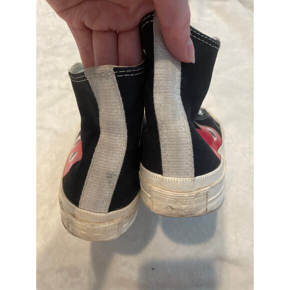 PLAY X CONVERSE Unisex Chuck Taylor Hi Top Men's 3 Women's 5 Black Canvas - Picture 6 of 9